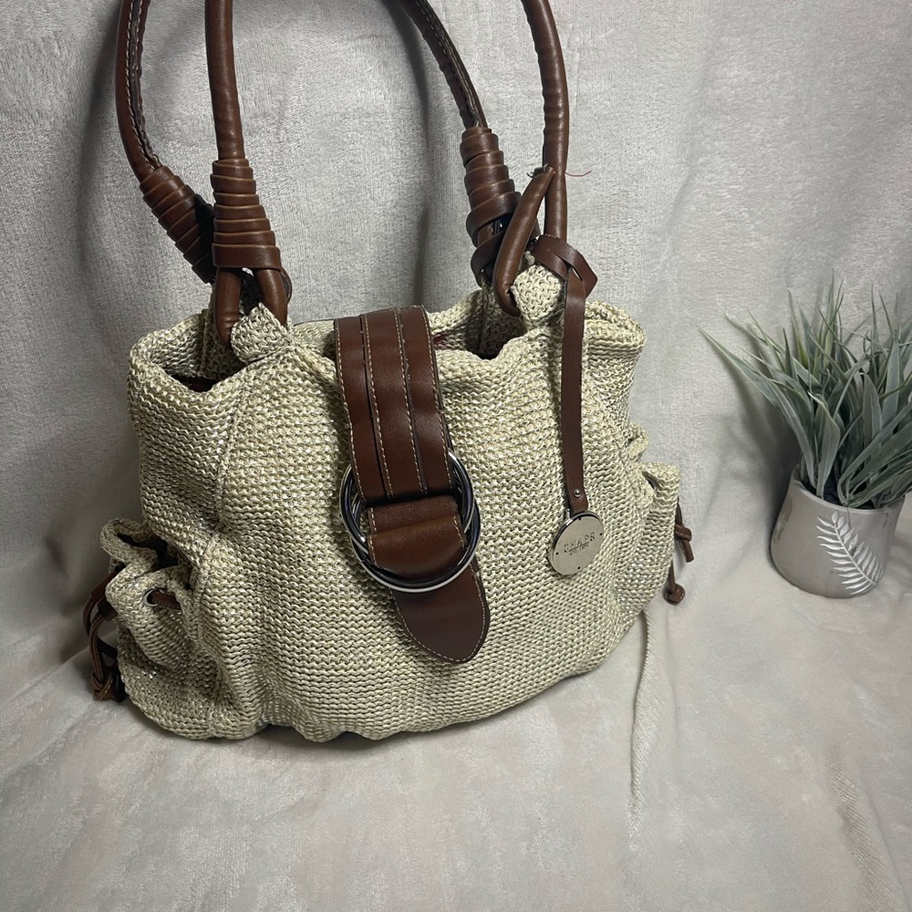 Elegant Cream and Brown Women's Bag